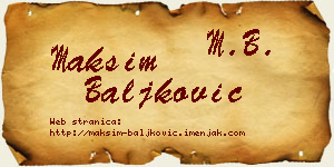 Maksim Baljković vizit kartica